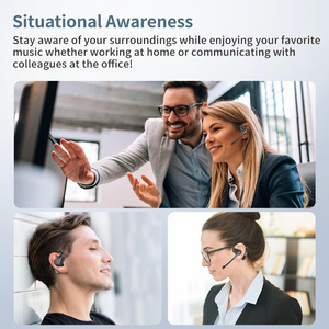 Écouteurs ouverts avec microphone détachable, écouteurs TWS, micro-casque sans fil avec long bâton de microphone pour les affaires - Product Image 3