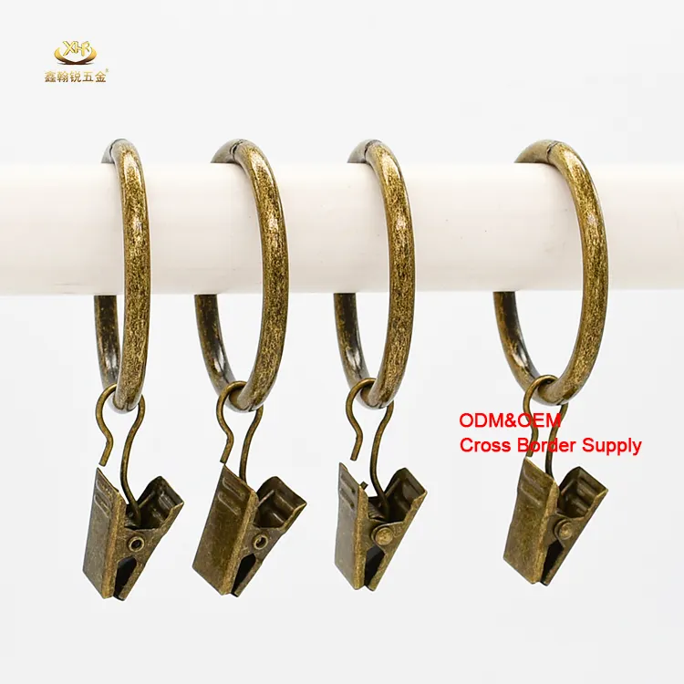 Clips de cintres de rideaux personnalisés en usine Clips d'anneaux de draperie en métal pour draperie suspendue