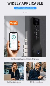 Serrure de porte intelligente Tuya à reconnaissance faciale et empreinte digitale, mot de passe numérique, électronique, pour appartement et <span class=keywords><strong>hôtel</strong></span> – Meilleure vente - Product Image 4