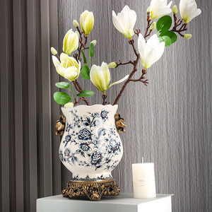 <span class=keywords><strong>Vase</strong></span> en céramique de luxe, arrangement floral de pivoines, décoration de la maison, autre décoration d'hôtel, table à manger en porcelaine craquelée unique personnalisée - Product Image 5