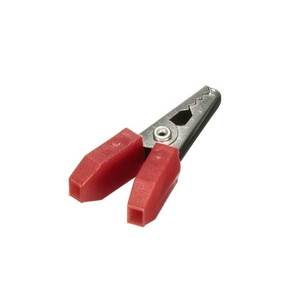 Red Alligator <b>Clip</b> For Laboratory Use With Metal Jaw And Insulated Handles - Product Image 1