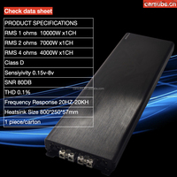Amplificateur de subwoofer de voiture Full Range style coréen 10K 1 Ohm, RMS 10000W 1CH Mono, crête 20000W, amplificateur de voiture SPL Full Range Classe D