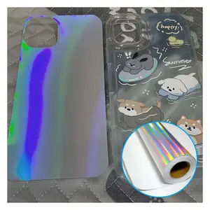 Car Wrapping film printable colorful sliver laser foil vinyl car wrap rainbow holographic cold lamination film