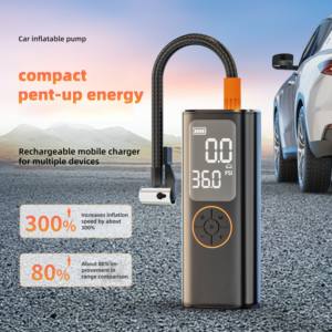 Pompe à air électrique pour voiture, sans fil, portable, <span class=keywords><strong>gonfleur</strong></span> de pneus numérique électrique, pompe à air pour voiture <span class=keywords><strong>12</strong></span> <span class=keywords><strong>V</strong></span> avec lampe de poche - Product Image 4