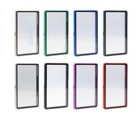 Étui de protection magnétique en aluminium pour cartes de visite en métal, double face, avec verre trempé 100 % anti-UV, haute qualité