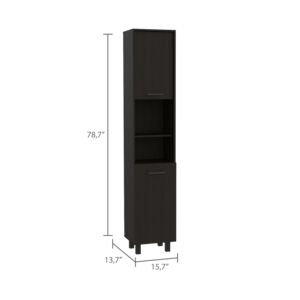 DB Thorndike Gabinete de despensa rectangular Wengue negro de 2 estantes para solución de almacenamiento Premium de cocina - Product Image 6