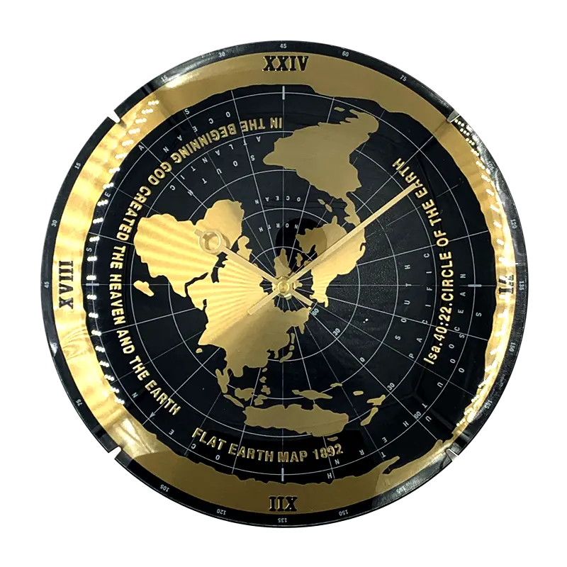 12In Arch World Map Metal Hand Plastic Wall Clock Klocka Duvar saati