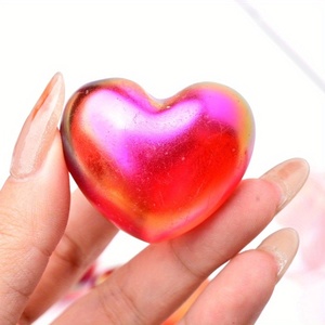 Venta al por Mayor de Piedras Decorativas en Forma de Corazón, Color Rojo Aura, Pulimentadas, Hechas a Mano, para Oficina y Hogar - Product Image 3