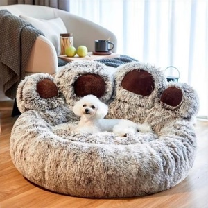 애완 동물 액세서리 제품 뜨거운 판매자 곰 발 모양 봉제 고급 테디 슬리핑 기어 개 고양이 침대 둥지 소파 소파 개 - Product Image 3