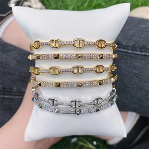 สร้อยข้อมือเพชรสวิสชุบทอง24K สำหรับผู้หญิงกำไลข้อมือแฟชั่นสไตล์ดูไบ - Product Image 6