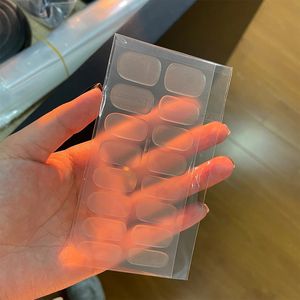 Autocollants pour ongles en gel UV à couverture complète, 16 embouts/feuille, bandes transparentes semi-durcies pour manucure, <span class=keywords><strong>d</strong></span>écoration, vernis adhésif, DIY - Product Image 2