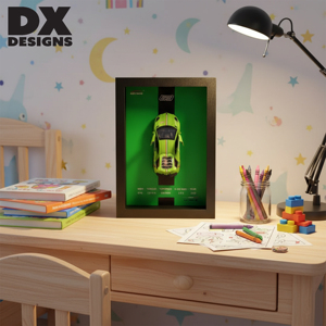 DX DESIGNS 3D Framed Wall Art <strong>Shadow</strong> <strong>Box</strong> <strong>Frame</strong>, 9x12" Handmade Modern Sports Car Themed Decorative Display Case for Boys Room - Product Image 5