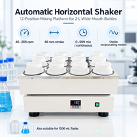 Agitateur horizontal de laboratoire Cenlee, 12 flacons, capacité 2L, minuterie numérique, mélangeur pour test d'extraction et de lixiviation des déchets solides TCLP