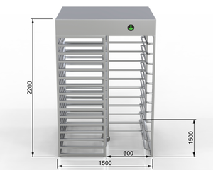 Tourniquet à hauteur pleine avec contrôle d'accès intelligent par empreinte digitale, en acier inoxydable, étanche IP63, anti-tailgating - Product Image 3