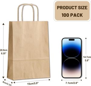 Sacs en papier kraft recyclés personnalisés blancs et bruns avec poignée pour la vente en gros, sacs alimentaires à emporter avec votre propre logo - Product Image 2