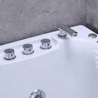 Baignoire de massage rectangulaire thermostatique à double accoudoir pour intérieur, bain à remous pour adultes, baignoire de trempage à eau chaude