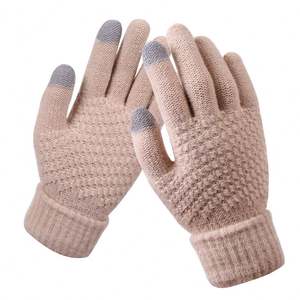 Winter Gloves Touch Screen Gloves Women <b>Men</b> Warm Stretch Knit Mittens Acrylic Full Finger Gloves Female Crochet Luvas Thicken - Product Image 5