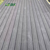 Lames de Terrasse Extérieure en Composite Bois-Plastique Agréables au Toucher, Aspect Bois Naturel, Texture Gaufrée 3D, Plancher WPC