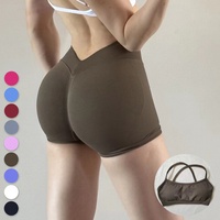 Ensemble de Yoga sans couture pour femmes vêtements de sport taille haute Leggings Scrunch Butt Shorts soutien-gorge de sport pour Fitness course à pied entraînement de gymnastique