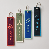 Porte-clés en tissu brodé personnalisé avec blocs de couleur et œillet métallique, idéal pour sacs à dos, sacs à main et cadeaux promotionnels