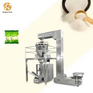 Mesin makanan pengisi timbangan vertikal multifungsi 25Kg mesin kemasan bawang beras Diced vakum