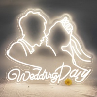 DropShipping Décoration de fête de mariage Décoration d'évènement Enseigne au néon Let's Party Happy Wedding Light For Wedding Decoration Supplies