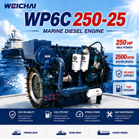 Moteur diesel marin Weichai WP6C250-25, 250 CV, 2500 tr/min, 6 cylindres, turbocompressé, refroidi par eau, pour bateau de pêche