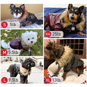 Jaqueta de couro para animais de estimação, roupas de inverno para cachorros e filhotes, com gola de pele e vestuário pequeno - Product Image 6