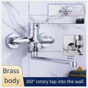 Robinet <span class=keywords><strong>de</strong></span> <span class=keywords><strong>baignoire</strong></span> mural en alliage <span class=keywords><strong>de</strong></span> zinc à poignée unique <span class=keywords><strong>pivotant</strong></span> Finition brossée avec jet doux <span class=keywords><strong>de</strong></span> massage pour villas hôpitaux - Product Image 3