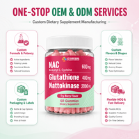 Gummies de NAC, Glutathion et Nattokinase 600mg pour la Routine Quotidienne de Bien-être – Marque Privée OEM pour Vendeurs E-commerce aux États-Unis et en Europe