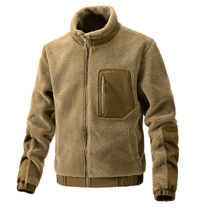 Abrigo de Piel de Cordero para <span class=keywords><strong>Hombre</strong></span> en Otoño e Invierno, con Cuello Alto, Tejido de Forro <span class=keywords><strong>Polar</strong></span>, Estilo Casual, Nuevo Modelo para Exportación - Product Image 4