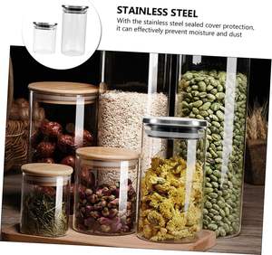 Juego de Recipientes de Vidrio de Borosilicato para Almacenamiento de Alimentos con Tapa de Bambú - Product Image 6