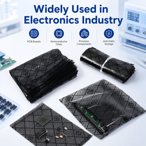 Bolsas ESD Planas Antiestáticas de PE Negro Personalizadas con Impresión de Gravura y Serigrafía para Chips Semiconductores Electrónicos - Product Image 5