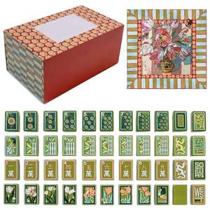 Jeu de Mahjong Créatif en Mélamine Peint à la Main Vert Émeraude Premium Tendance Américaine 2026 – Tuiles Durables et Écologiques - Product Image 3