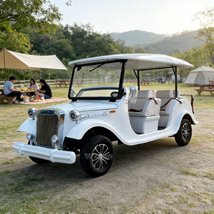 Voiture électrique classique de luxe rétro, chariot touristique vintage alimenté par batterie 72V pour les centres de villégiature - Product Image 1