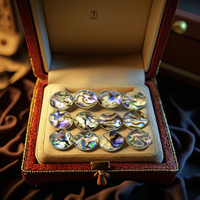 Pierre précieuse en nacre bleue naturelle sculptée, facettes de 8 mm, pour la conception de bijoux haut de gamme et la vente en gros - Origine Guangdong, Bijoux Xicheng