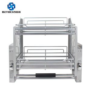 BETOCI Kitchen Pull-Down Basket 600 700 800 900mm Steel Storage Rack With 4-Level Adjustment For Cabinet - Product Image 2