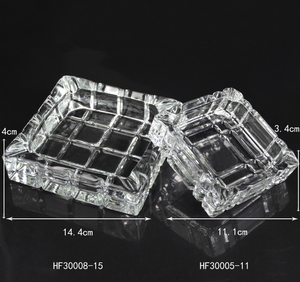 Fabbrica all'ingrosso in lega di zinco pianura quadrato 6 pollici posacenere in vetro addensato sigarette posacenere accessori per fumatori posacenere per auto - Product Image 5