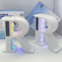 Lonvel Bt Speaker Mini R Lamp Oplaadbare Led Draadloos Opladen Slimme Bureaulamp Mini R Vorm Draadloos Licht Met Luidspreker