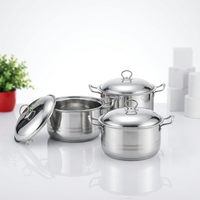 Set Peralatan Dapur Berkualitas Tinggi Kapasitas Besar 24cm 26cm 28cm Set Peralatan Masak Stainless Steel Panci Stok