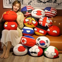 Coussin en peluche Polandball 52 cm, jouet en peluche doux avec design de drapeau, en coton, fabriqué en Chine, pour la décoration de la maison ou comme cadeau, unisexe, à partir de 14 ans
