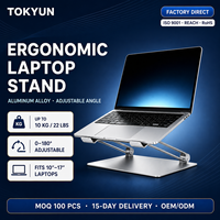 Dudukan Laptop Aluminium Alloy yang Dapat Disesuaikan, Ergonomis, Lipat, Penyangga Notebook, Tugas Berat, Produsen Grosir OEM ODM