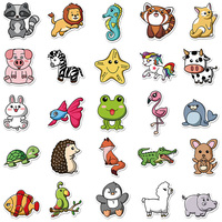 Lot de 50 autocollants personnalisés en vinyle UV pour enfants, motifs animaux mignons, pour décoration personnalisée