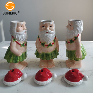 Wholesale Custom Logo Home Party <strong>Bar</strong> <strong>Accessories</strong> Nolelty Hawaii Wine Shot Cup With Lid Ceramic Santa Christmas <strong>Tiki</strong> Mug - Product Image 5