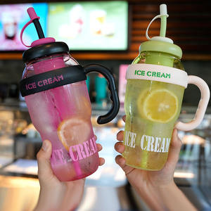 थोक अनुकूलित बड़े क्षमता वाले पानी कप, पोर्टेबल प्लास्टिक ग्रीष्मकालीन बड़े पेट प्लास्टिक कप ड्रा के साथ - Product Image 4