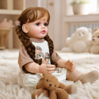 Mehrsprachige Konversationsaufzeichnung 22 Zoll Lebensechte Neugeborenen-Babypuppe Weiche Silikon-Vinyl-Mädchenpuppe Geburtstagsgeschenk Anpassbar