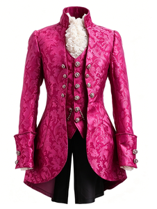 Chaqueta de frac victoriana para mujer, brocada, formal, en lavanda y fucsia - Product Image 4