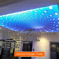 FOXYGEN Carreaux de Faux Plafond Décoratifs Matériau Tissu Prix MSD 3D Digital UV Printing PVC Stretch Ceiling Film