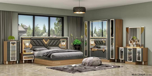 Grosir Set <span class=keywords><strong>Furniture</strong></span> kamar tidur, bingkai kayu desain <span class=keywords><strong>Modern</strong></span> ukuran King penyimpanan pijat ganda kayu MDF rumah penuh Kamar Tidur - Product Image 2