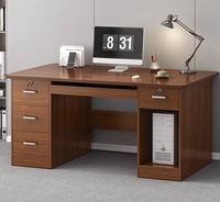 Bureau d'ordinateur à domicile avec serrure, style simple, avec tiroirs, poste de travail de bureau avec ensemble de chaises